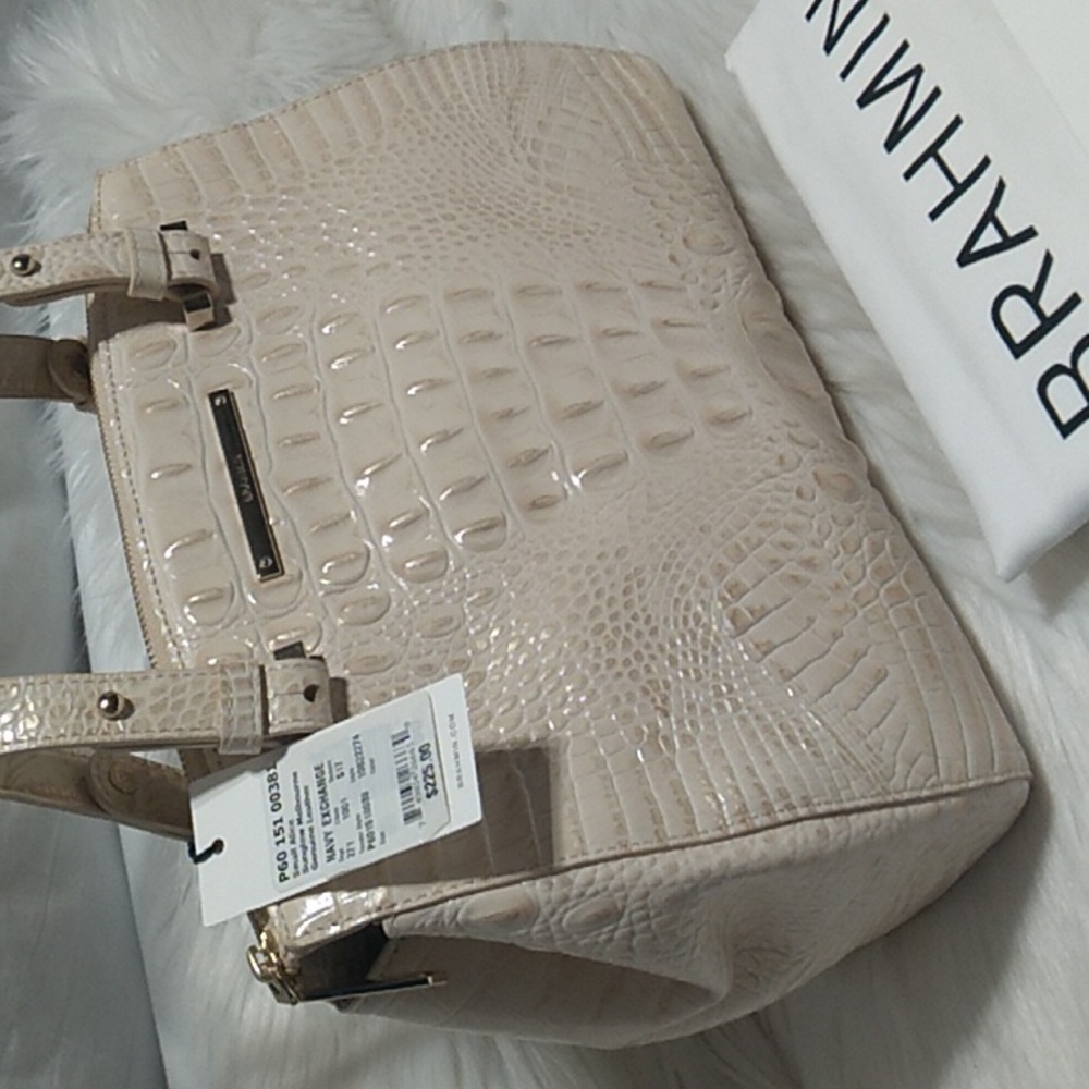 SOLD!! NWT Alice Sunglow Melbourne Genuine Leather Brahmin Bag W Dust Bag - Picture 2 of 16